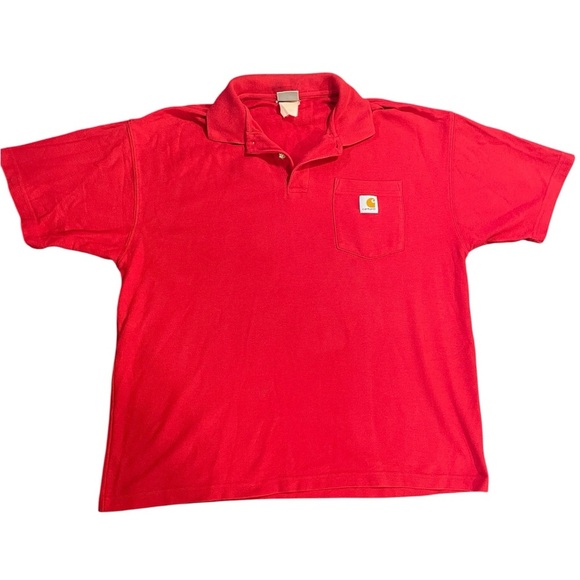 Carhartt Other - Carhartt Red Classic Collared Polo Short Sleeve Work Shirt Mens GUC
